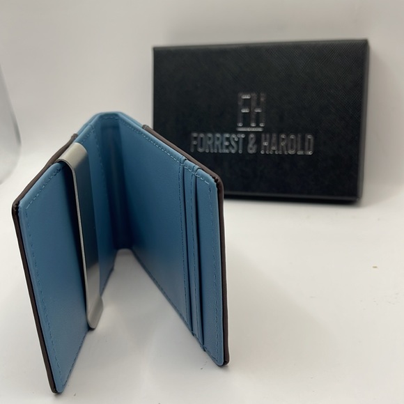 NWB-Forrest & Harold Slim RFID Money Clip Wallet in Top Grain Leather - Picture 11 of 12